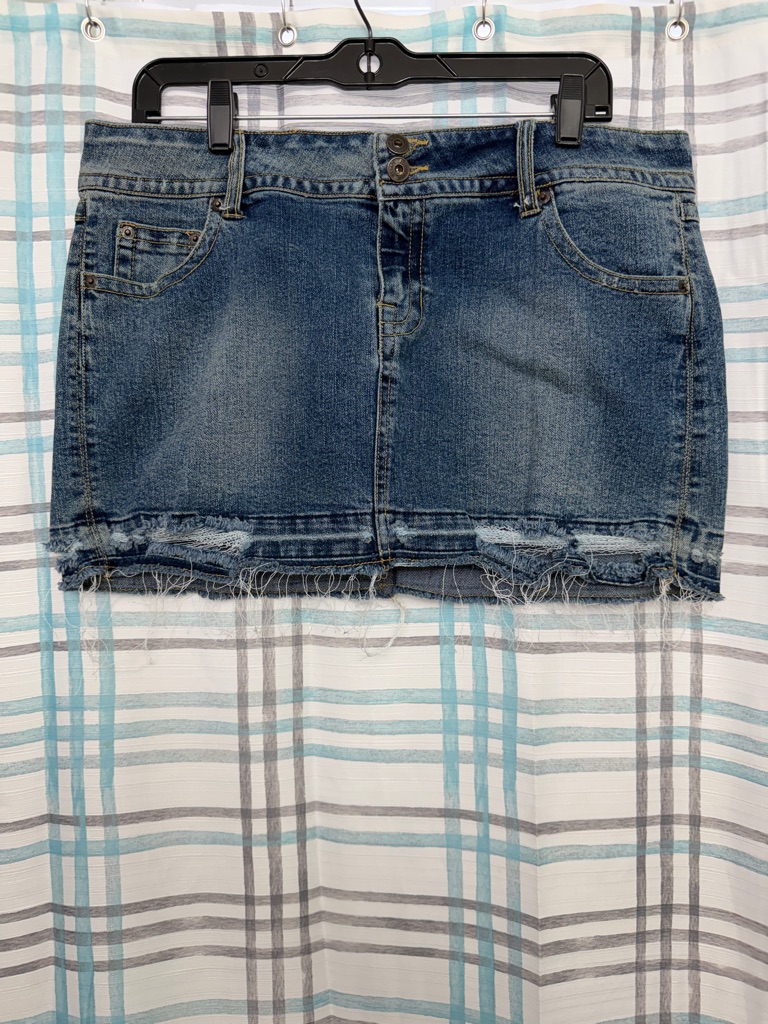 Paparazzi Distressed Blue Denim Mini Skirt